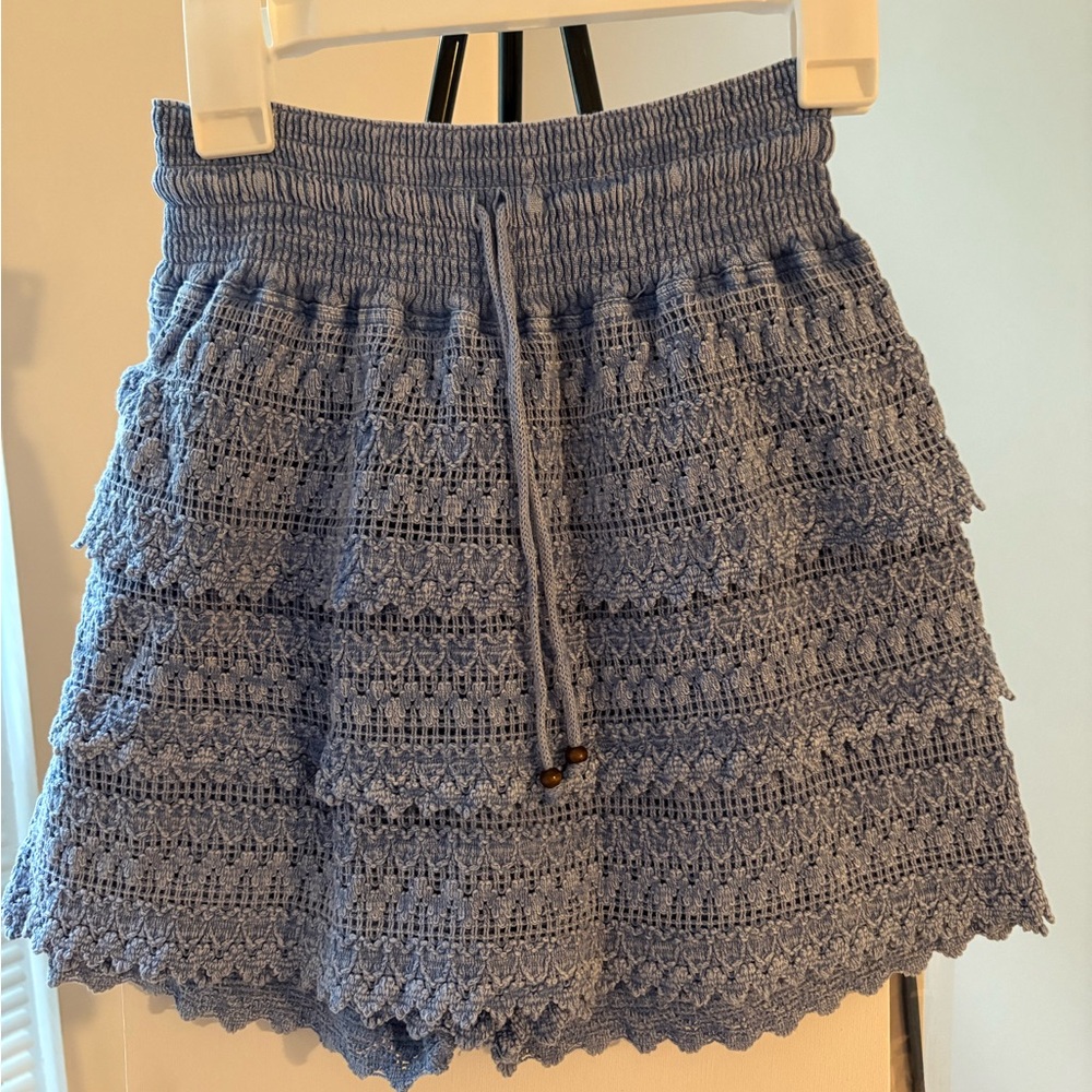 Giocam Adriana Crochet Shorts in Blue